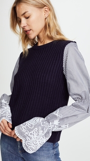 ENGLISH FACTORY Gathered Sleeve Top