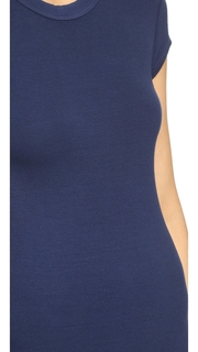 Enza Costa Ribbed Cap Sleeve Dress