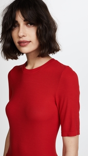 Enza Costa Rib Half Sleeve Crew Tee