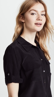 Equipment Short Sleeve Slim Signature Blouse