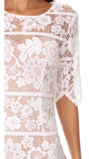 For Love & Lemons Lace Midi Dress with High Slit