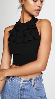 For Love &amp; Lemons Mockingbird Ruffled Crop Top