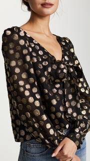 For Love &amp; Lemons Lottie Tie Front Blouse