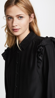 FRAME Ruffle Long Sleeve Blouse