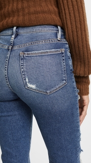 FRAME Le Nouveau Straight Jeans with Raw Edge Slit