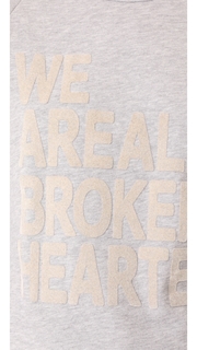 FREECITY Fuzzy We Are All Broken Hearted Golden Sew Tee