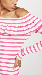 Fuzzi Striped Off Shoulder Top