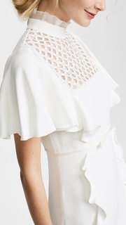 Giambattista Valli High Neck Ruffle Trim Dress