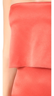 Halston Heritage Strapless Satin Dress