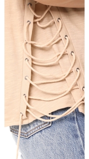 Haute Hippie Haute Lace Up Tee