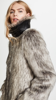 Helmut Lang Faux Fur Wolf Jacket