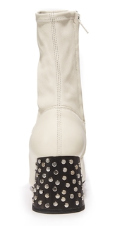 Helmut Lang Studded Heel Mid Calf Stretch Booties