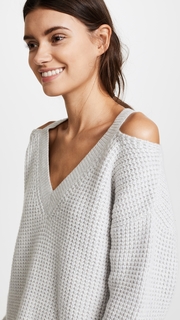 MONROW Slash Shoulder Sweater