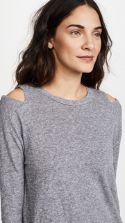 MONROW Neck Cutout Sweatshirt