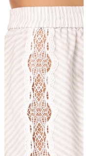 Jonathan Simkhai Trimmed Lace Flared Shorts