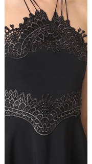 Jonathan Simkhai Metallic Embroidery Mini Halter Dress