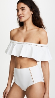 Jonathan Simkhai Studded Ruffle Bikini Top