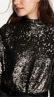 KENDALL + KYLIE Sequin Mock Neck Top