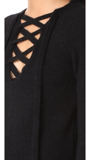 LAGENCE Candela Lace Up Sweater