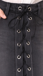 LAGENCE Portia Front Lace Up Skirt