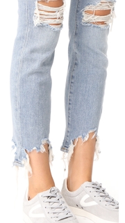 LAGENCE Highline High Rise Skinny Jeans with Hem Destruction