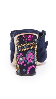 Loeffler Randall Kaya Ruffle Floral Heeled Sandals