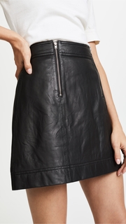 Madewell Leather Uptown Zip Skirt