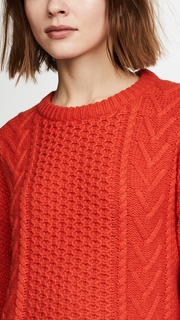 Madewell Solid Rib Cable Crew Neck Shirt