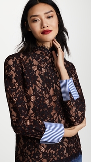 Scotch &amp; Soda/Maison Scotch High Neck Lace Top