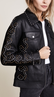 Scotch &amp; Soda/Maison Scotch Studded Leather Jacket