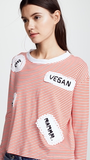 Michaela Buerger Long Sleeve Striped Tee with Patches