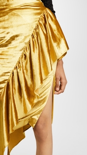 Milly Panne Velvet Cascade Tie Skirt