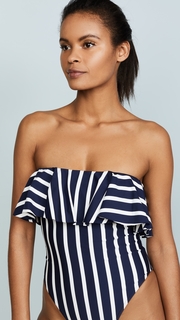 Milly Stripe Ruffle Top One Piece