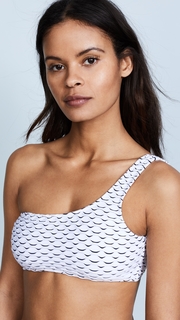 Milly Wave Stretch Jacquard One Shoulder Top