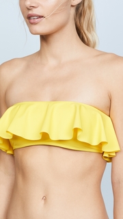 Milly Vita Solid Ruffle Bandeau Bikini Top