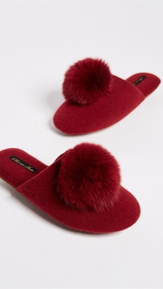 Minnie Rose Fox Pom Pom Slippers