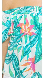 MINKPINK Panama Palms Peasant Beach Top
