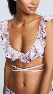 MINKPINK Summer Meadow Frill Wrap Top