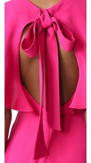 Monique Lhuillier Flutter Sleeve Dress