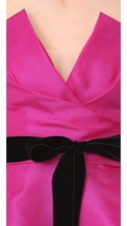 Monique Lhuillier Deep V Peplum Top