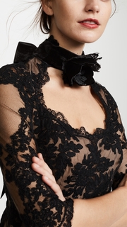 Marchesa Chorded Lace Top