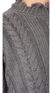 Moon River Fringed Cable Sweater