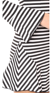 Nicholas N/Nicholas Stripe Ponte One Shoulder Mini Dress