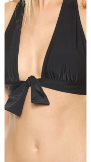 Norma Kamali Halter Front Tie Bikini Top