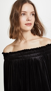 Norma Kamali Velour Peasant Dress