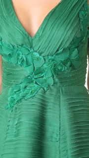 Marchesa Notte Pleated Cocktail Dress