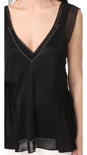 3.1 Phillip Lim Sleeveless Flutter Top with Bra Detail