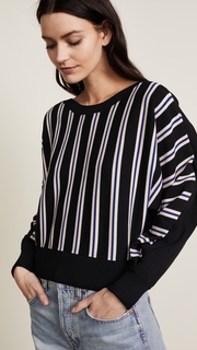 3.1 Phillip Lim 3/4 Sleeve Ottoman Stripe Sweater
