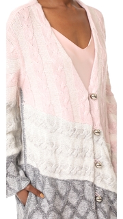 Prabal Gurung Curved Sleeve Cable Cardigan