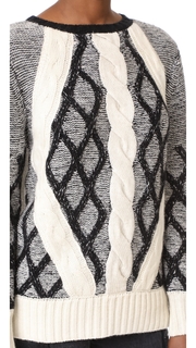 Prabal Gurung Cable Crew Neck Knit Sweater